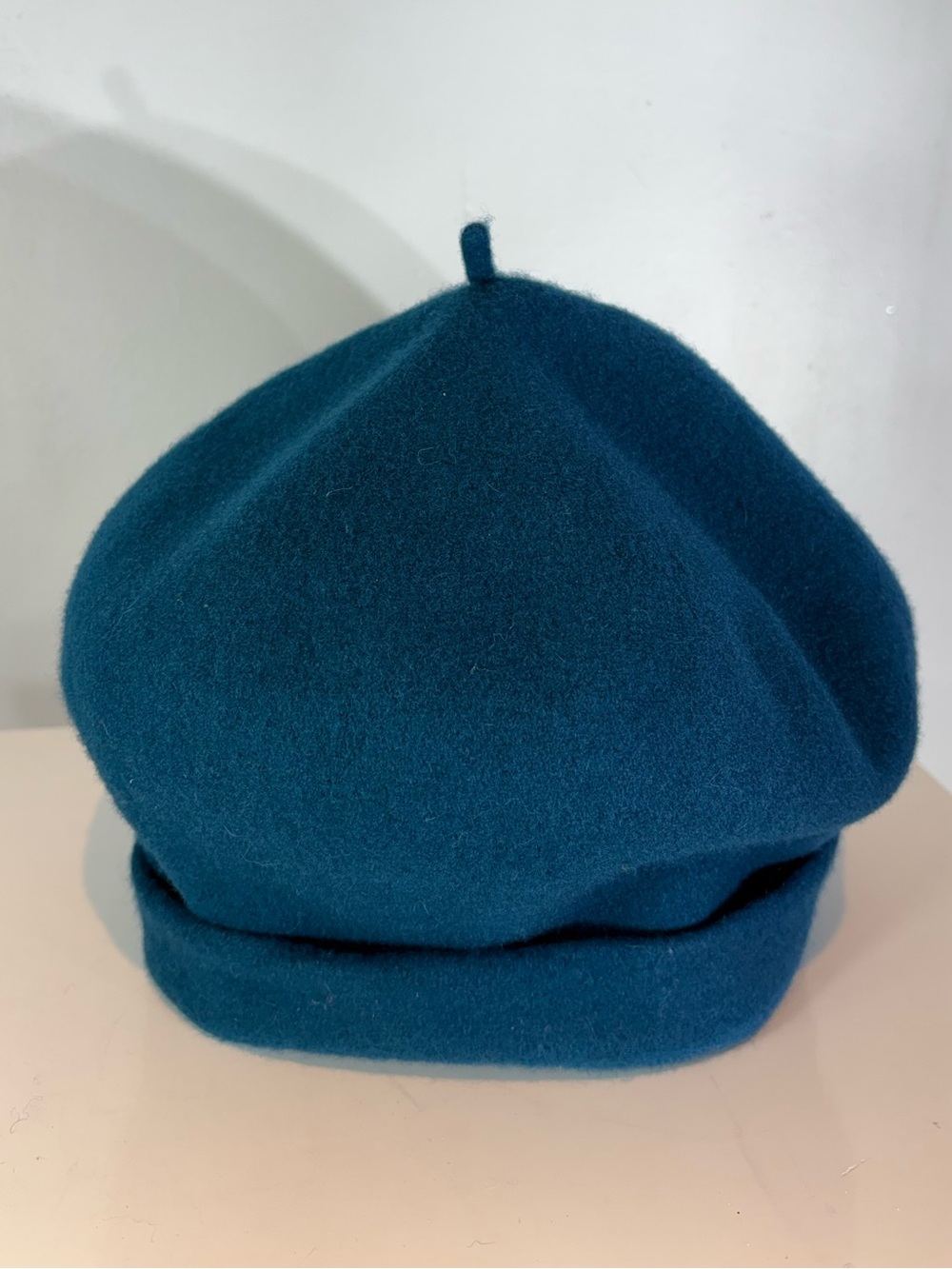 Kopka Roll-Up Wool Beret Teal Blue Moldable Foldover Hat